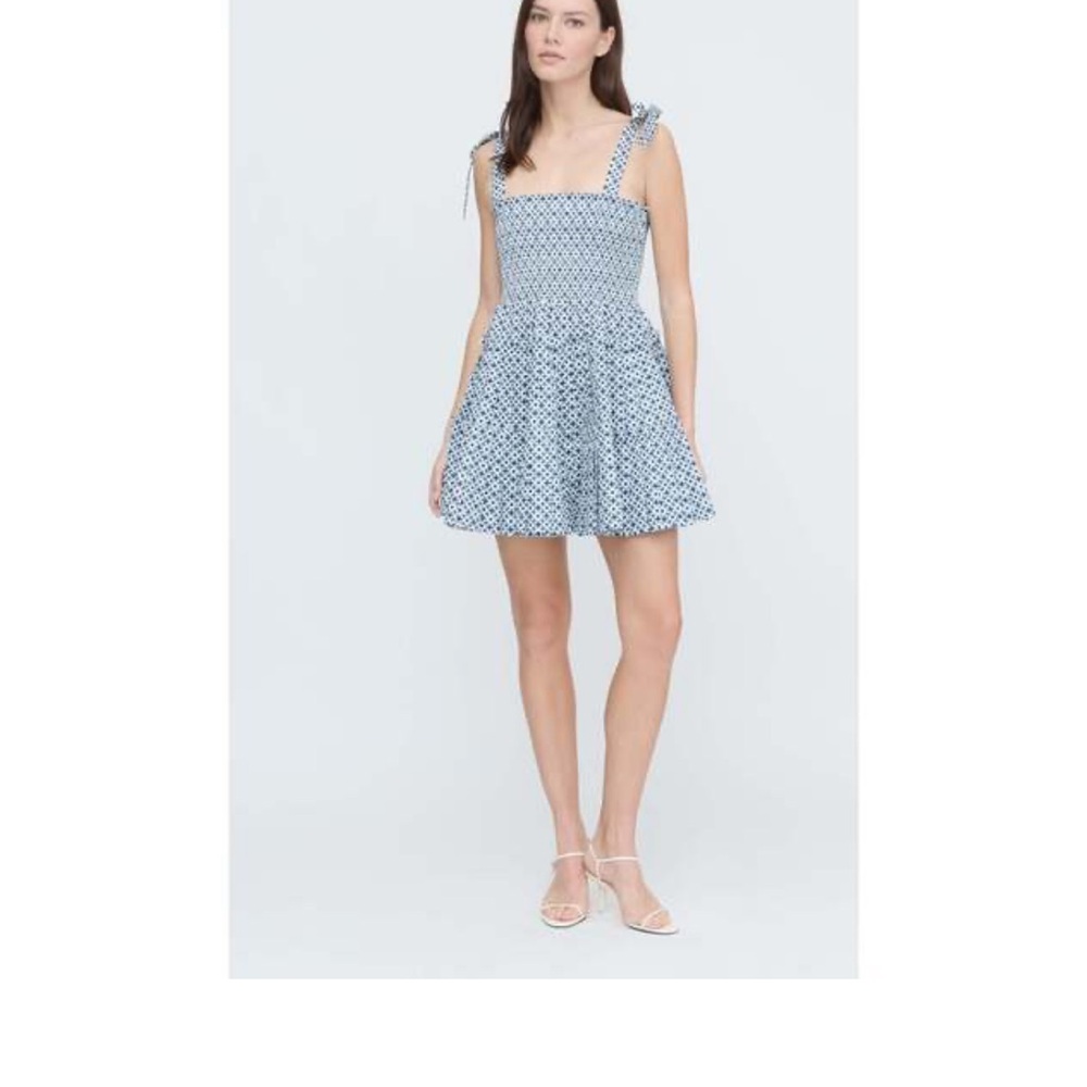 NWT Hill House The Ribbon Charlotte Nap Dress in Navy Circular Lattice - Picture 2 of 8